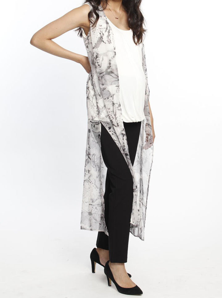 Grey chiffon hotsell cardigan