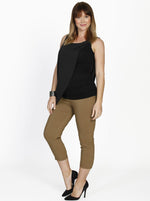 Cropped Stretchy Maternity Pants in Royal Azure Blue