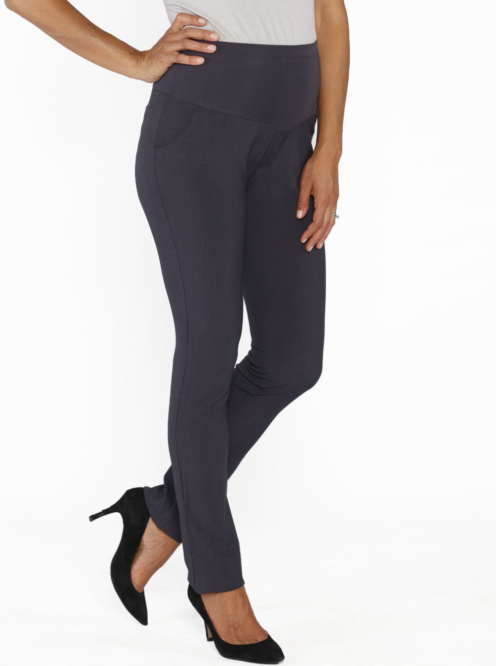 Mid Waist Straight Leg Maternity Pants in Dark Grey – Maternity Clearance  Outlet