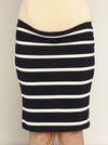 Maternity Fitted Cut Stretchy Casual Skirt in Navy Stripes - Angel Maternity - Maternity clothes - shop online (10088253382)