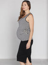 Angel Maternity Reversible Maternity Skirt in Black/ Stripes (10088318534)