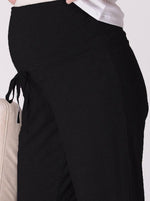 Maternity Cropped Yoga Pant in Plain Black with High Waist - Angel Maternity - Maternity clothes - shop online