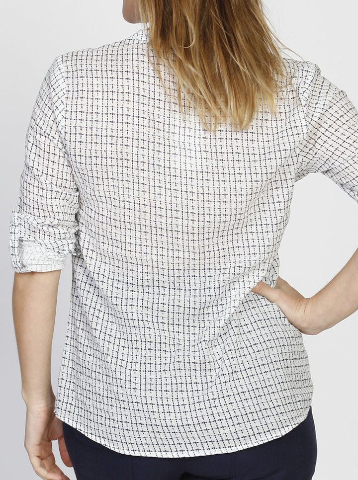 Maternity Roll Up Long Sleeve Shirt - Checker Print