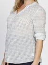 Maternity Roll Up Long Sleeve Shirt - Checker Print