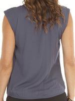 Maternity Round Neck Work Top - Grey Charcoal