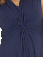 Maternity Gathered Front Top - Navy