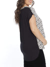 Maternity Relax Fit Short Sleeve Work Blouse - Print/ Black - Angel Maternity - Maternity clothes - shop online