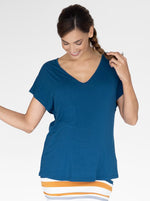 Maternity Loose Fit Swing Top in Teal