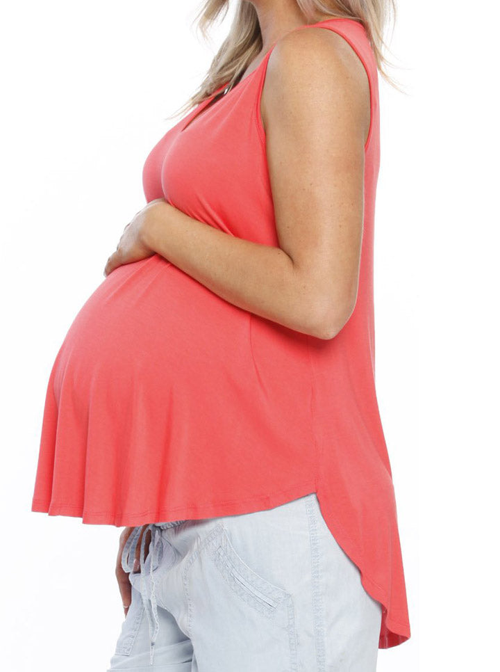 Maternity Sleeveless Swing Top - Watermelon