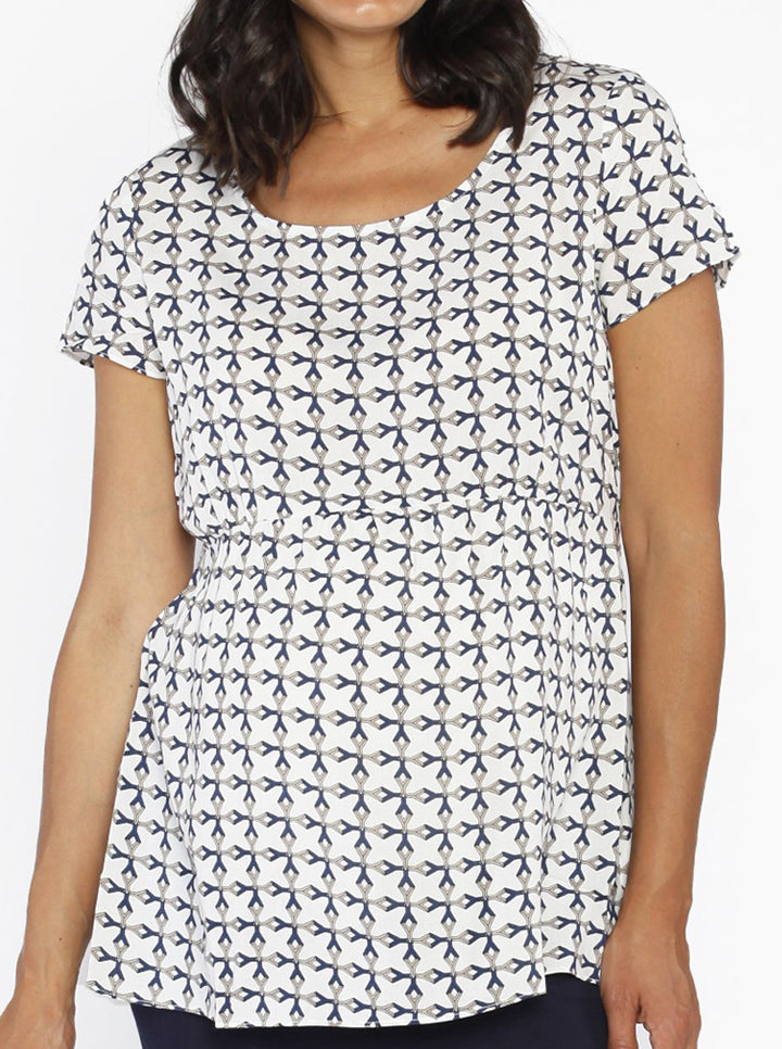 Maternity Relax Fit Summer Smock Top - Print