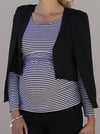 Maternity Trendy Cape Blazer in Solid Black