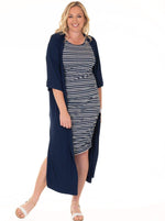 Maternity Half Sleeve Casual Duster Long Cardigan - Navy - Angel Maternity - Maternity clothes - shop online