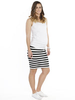Maternity Fitted Cut Stretchy Skirt in Black Stripes - Angel Maternity - Maternity clothes - shop online (10152228550)