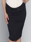 Maternity Skirt in High Waist - Charcoal Black