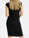 Irene Maternity Front Knot Knee Length Dress - Black - Angel Maternity - Maternity clothes - shop online