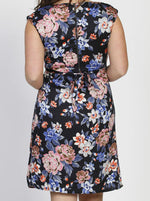 Maternity Tie Back Short Sleeve Dress - Floral Print