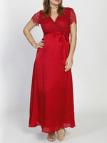 Maternity Formal Party Lace Dress - Red
