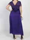 Formal Party Maternity Lace Dress - Dark Purple