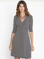 Maternity Work Dress with Easy Nursing Opening - Black & White - Angel Maternity - Maternity clothes - shop online