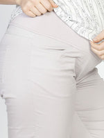 Cotton maternity shorts in Light Grey