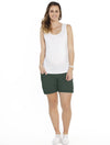 Maternity High Waist Cotton Shorts - Bottle Green - Angel Maternity - Maternity clothes - shop online