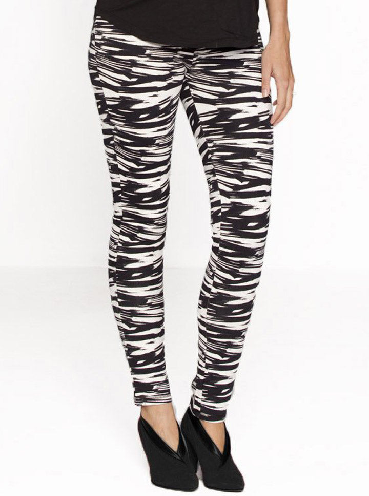 Maternity Cotton Twill Cropped Pants in Zebra Print