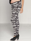 Maternity Cotton Twill Cropped Pants in Zebra Print - Angel Maternity - Maternity clothes - shop online