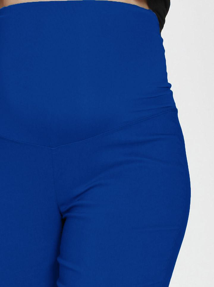 Cropped Stretchy Maternity Pants in Royal Azure Blue - Angel Maternity - Maternity clothes - shop online