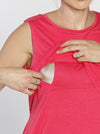 Breastfeeding Sleeveless Pull Up Top in Pink - Angel Maternity - Maternity clothes - shop online