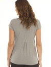 Breastfeeding Petal Front Short Sleeve Nursing Top  - Grey Marl - Angel Maternity - Maternity clothes - shop online