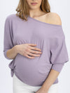 Maternity Loose Fit Oversize Tee - Purple - Angel Maternity - Maternity clothes - shop online (4696035459175)