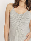 Nursing Sleeveless Nightie Dress - Grey Stripes